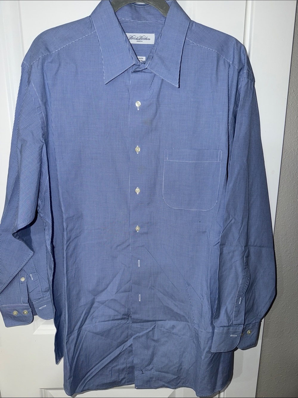 Brooks Brothers Blue Dress Shirt with Subtle Texture